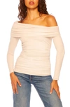 SUSANA MONACO RUCHED OFF THE SHOULDER TOP