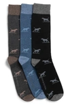 Rodd & Gunn Dogs-a-plenty Assorted 3-pack Cotton Blend Crew Socks In Biz Multi