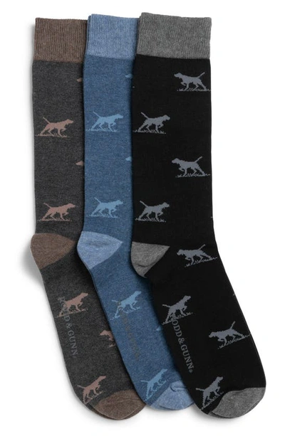 Rodd & Gunn Dogs-a-plenty Assorted 3-pack Cotton Blend Crew Socks In Biz Multi