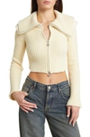 House Of Sunny Double Collar Peggy Cardigan In Butter