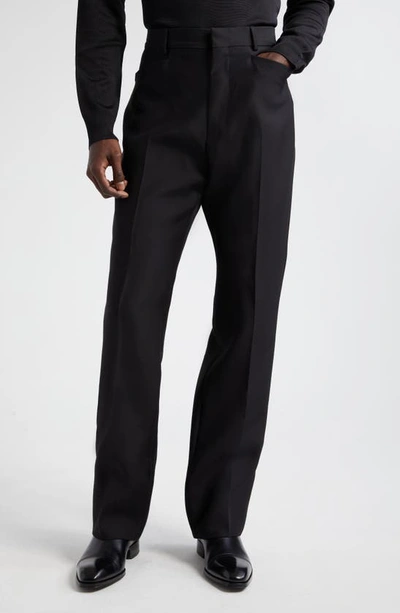 Tom Ford Atticus Wool-blend Gabardine Trousers In Black