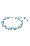 Swarovski Icy Blue Crystal Bracelet With Rhodium-plated Design In Blue