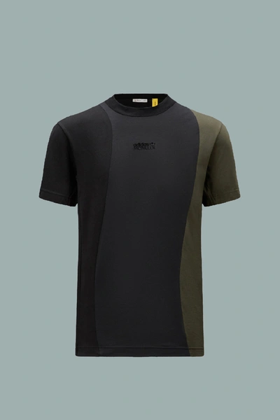 Moncler X Adidas Originals Tri-colour Cotton-jersey T-shirt In Black
