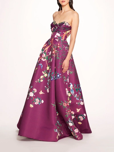 Marchesa Paradise Ball Gown In Amethyst Combo