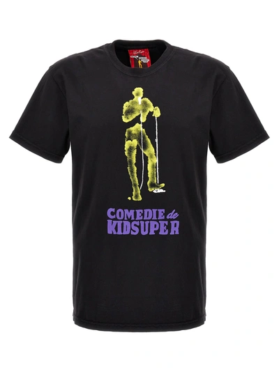 Kidsuper Comedie Branded-print Cotton-jersey T-shirt In Black