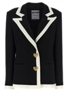 MOSCHINO HEART BUTTONS BLAZER JACKETS WHITE/BLACK