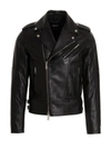 Dsquared2 Leather Biker Jacket With Logoed Buttons