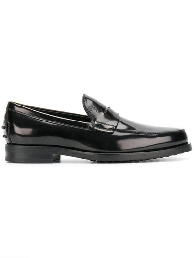 Tod's Patent Leather Loafers In Black