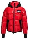 MONCLER MARCASSIN COATS, TRENCH COATS RED