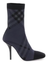 BURBERRY BURBERRY BURBERRY CHECK KNIT ANKLE BOOTS