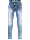Dsquared2 Logo-patch Mid-rise Skinny Jeans In Blue