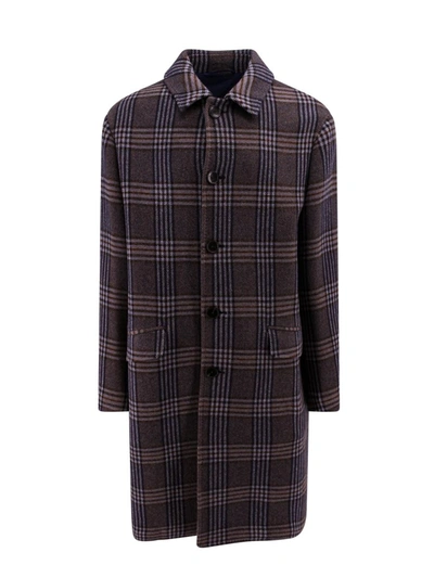 Etro Plaid-check Pattern Coat In Blue