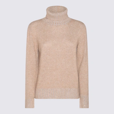 Fabiana Filippi Wool Blend Turtleneck Jumper In Camel