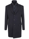 Fay Coat Logo Embroidered Rear Vents In Blue