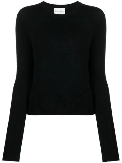 Forte Forte Crew-neck Fine-knit Jumper In Black