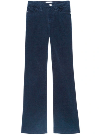 Frame Mid-rise Flared Jeans In Blue