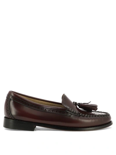 G.h. Bass "weejun Estelle Brogue" Loafers In Bordeaux