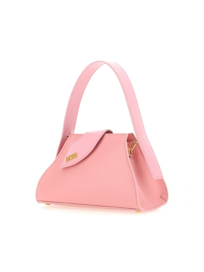 Gcds Small Comma Logo-plaque Leather Tote Bag In Pink