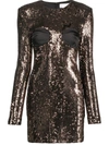 Genny Sequin-embellished Long-sleeved Dress In Grey