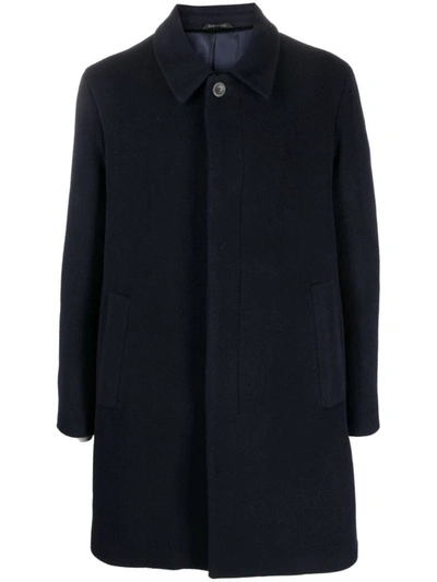 Giorgio Armani Coat With Logo In Blue