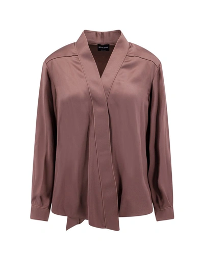 Giorgio Armani Shirt In Brown