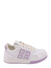 Givenchy G4 Logo Low-top Sneakers In Calf Leather In White