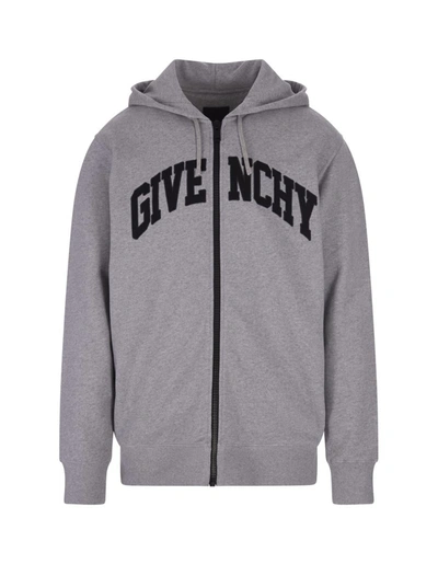 Givenchy Grey College Hoodie In Grey