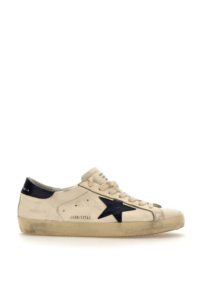 Golden Goose Super-star Classic With List Leather Sneakers In Beige-blue