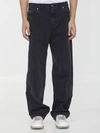 Dolce & Gabbana Wide Leg Cargo Jeans Strap In Grey