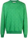 Gucci Gg Wool Jacquard Sweater In Green