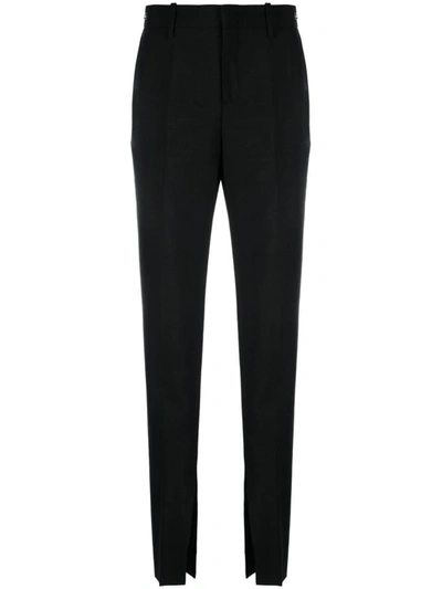 Gucci Structured Creased Trousers With Belt Loops In Black