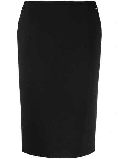 Gucci Horsebit Wool Midi Skirt In Black