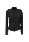 Heron Preston Lace-up Ruched Shirt In Black