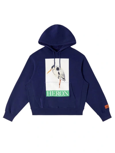 Heron Preston Cotton Sweatshirt With Print In Blue