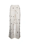 Jacquemus Wide-waist Printed Trousers With Button And Pocket Accents In Whiteblackdotsembroi