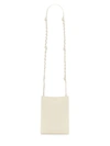Jil Sander Tangle Leather Crossbody Bag In White
