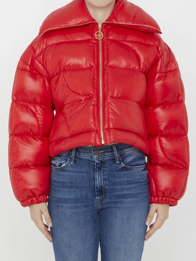 Patou Cropped Puffer Jacket In Red