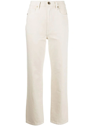 Khaite Off-white Abagail Jeans In Nude & Neutrals