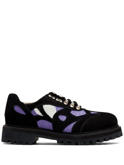 Kidsuper Panelled Suede Lace-up Shoes In Black