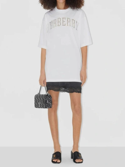 Burberry Lace Logo T-shirt In White