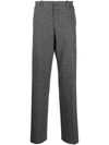Lanvin Gray Elasticated Trousers In Dark Grey Melange