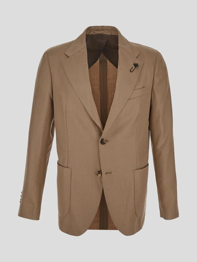 Lardini Single-breasted Jacket In Brown