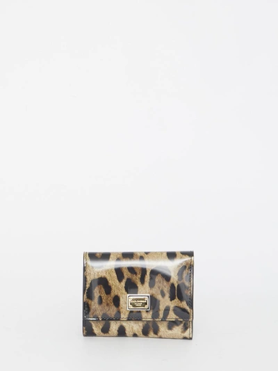 Dolce & Gabbana Leo-print Wallet In Neutrals