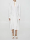 Bottega Veneta Viscose Blend Midi Dress In White