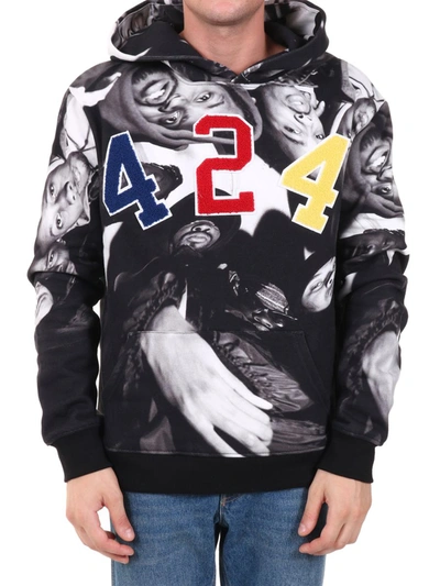 424 Logo Hoodie Multicolor In Black