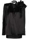 Magda Butrym Draped Floral V-neck Blouse In Black