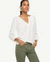 ANN TAYLOR PINTUCKED POPOVER BLOUSE,427604