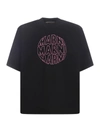 Marni Relaxed Fit Black T-shirt With Bold Graphic Print In Black