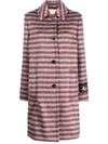 Marni Brushed Striped Single-breasted Coat In Righe