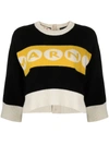 Marni Cropped Jersey With Bold Logo In Multi